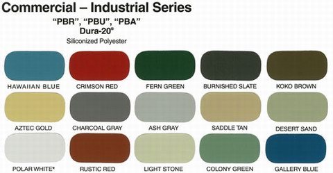 Central States Manufacturing Color Chart